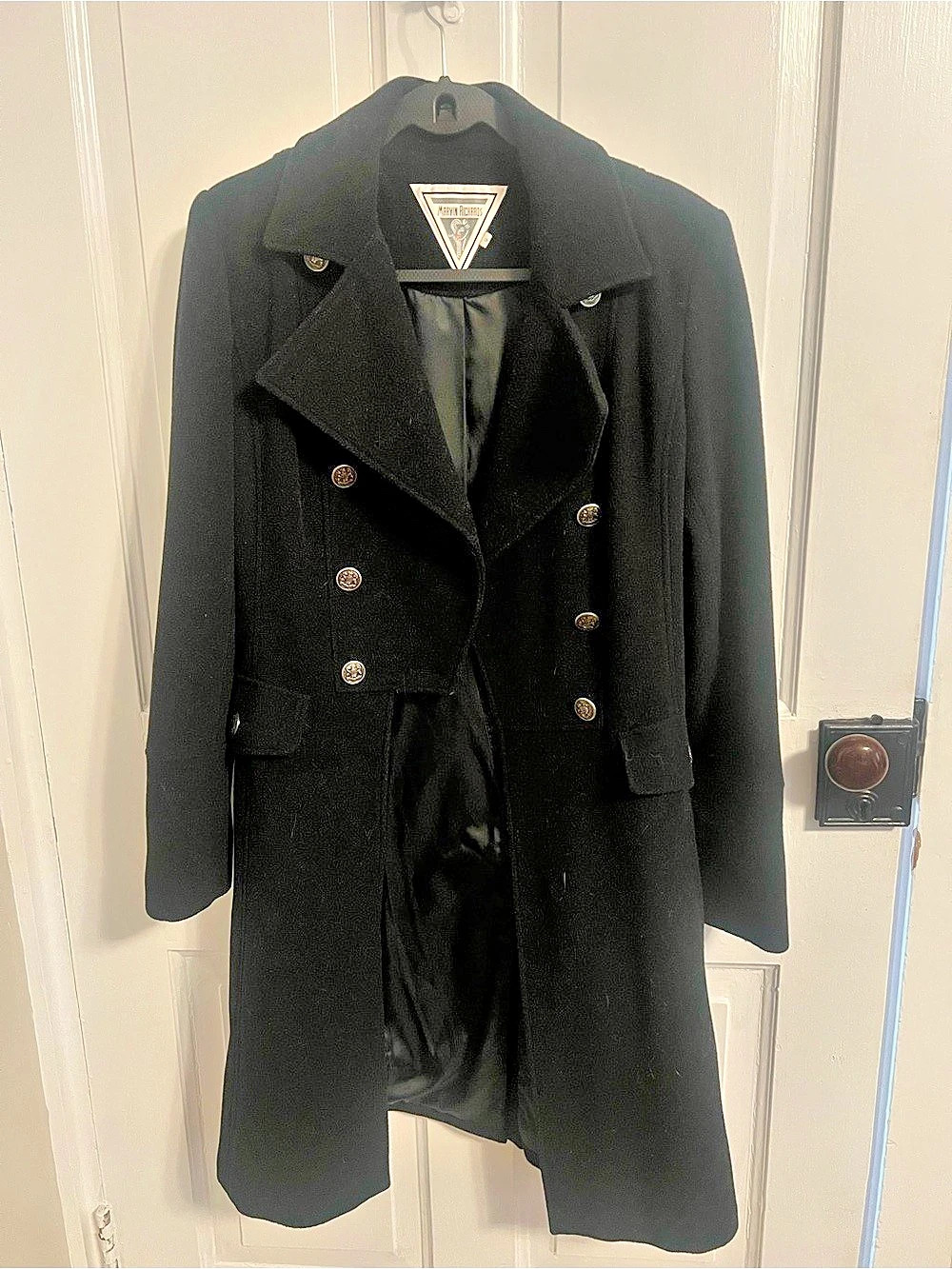 Marvin Richards Black Pea Coat Size Small